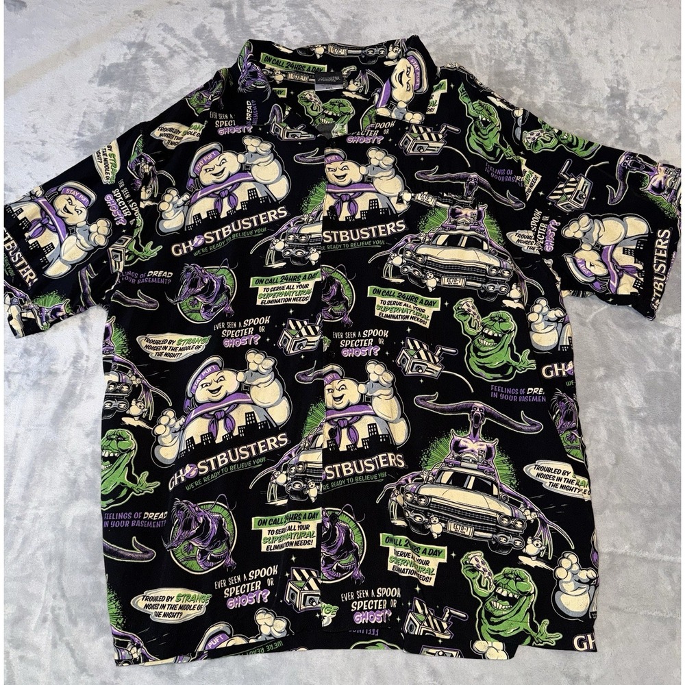 Universal‎ Studios HHN 2XL XXL Ghostbusters Button Down Shirt Halloween New 2024